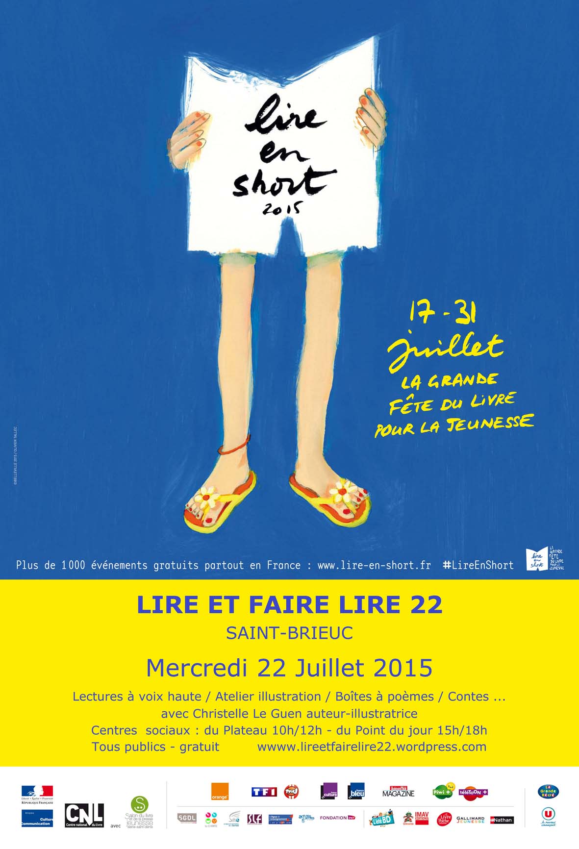 affiche Lire en short SB leger